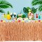 Luau Party Decorations, 1PCS Yellow Hawaiian Table Skirt Party Decorations, Flower 108 X 29.5" Grass Table Skirts Luau Party Favors, Luau Table Skirt for Summer Tropical Hula Parties Decor Accessories